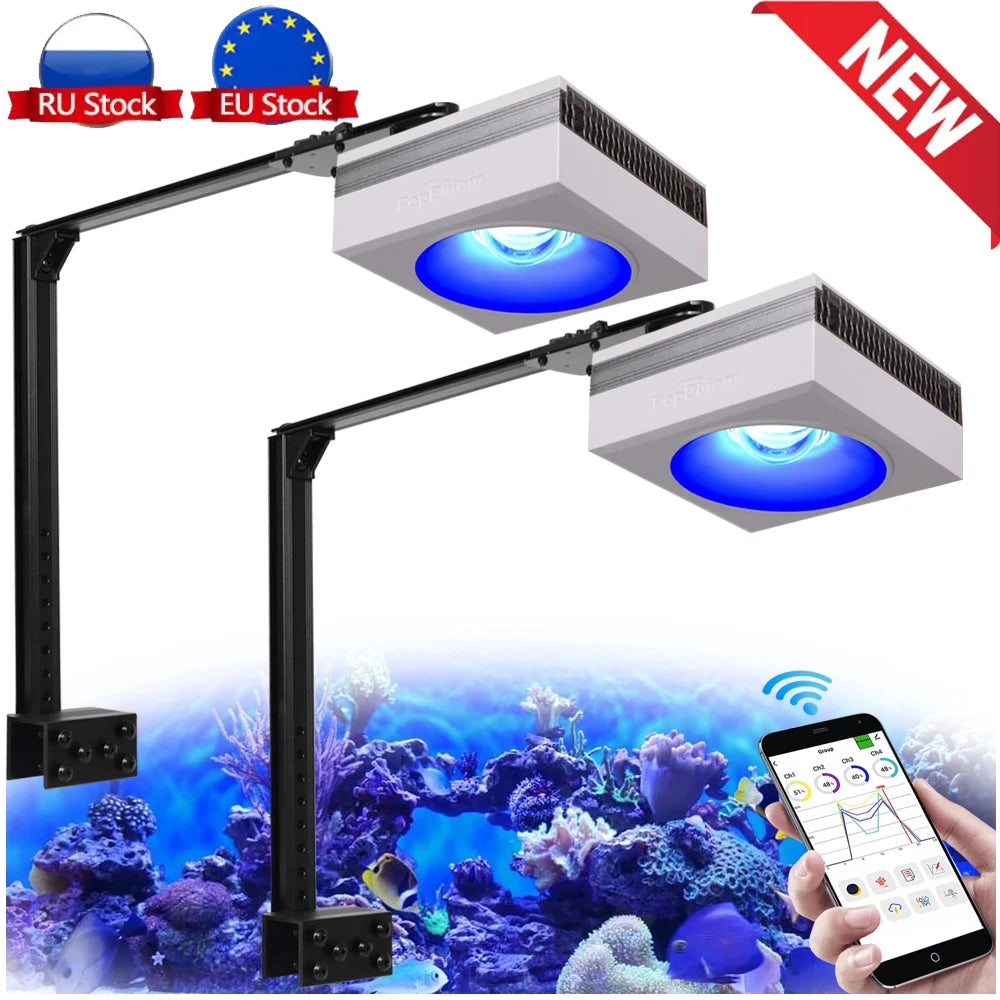 RL90 WiFi Aquarium LED Lighting 100W, Coral Reef Grow Aquarium Light for Saltwater SPS/LPS Marine Fish Tank