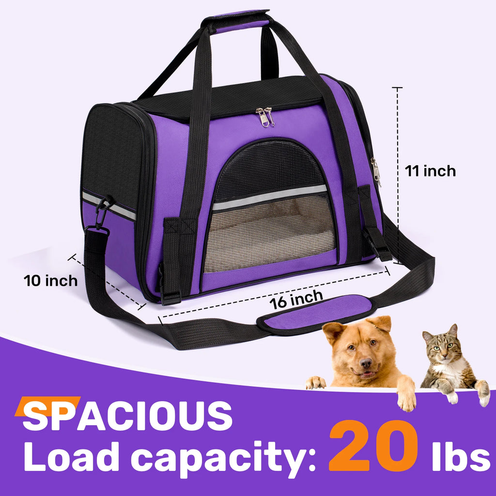 Dog/Cat Carrier for Small, Medium Pet Up to 15Lbs