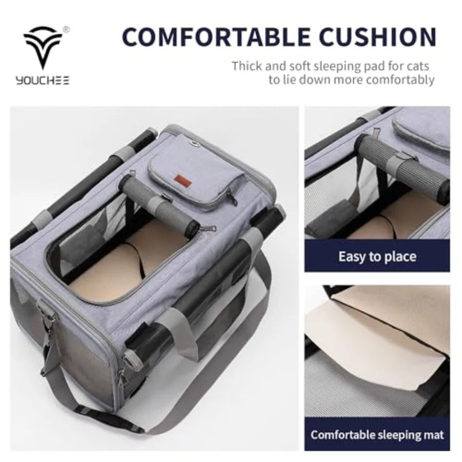 19x10.5x11.5 Inches Soft Sided Collapsible Pet Carrier for Cats and Dogs Up to 20 Ibs