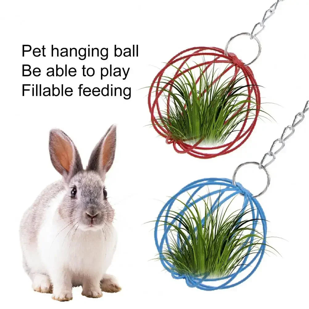 Hanging Long Chain Rabbit Grass Feeder