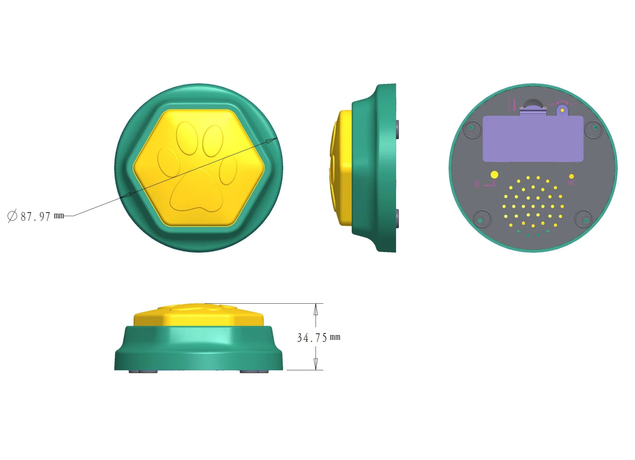 Recordable Talking Sound Button and Interactive Voice Buttons For Communication Dog Training