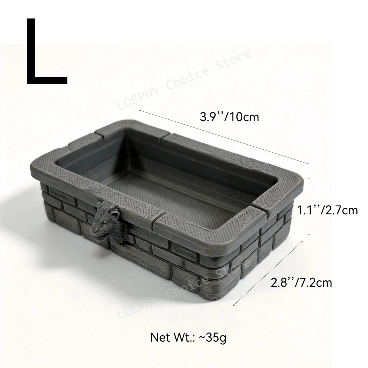 Lion Head Faux Stone Reptile Water Bowl