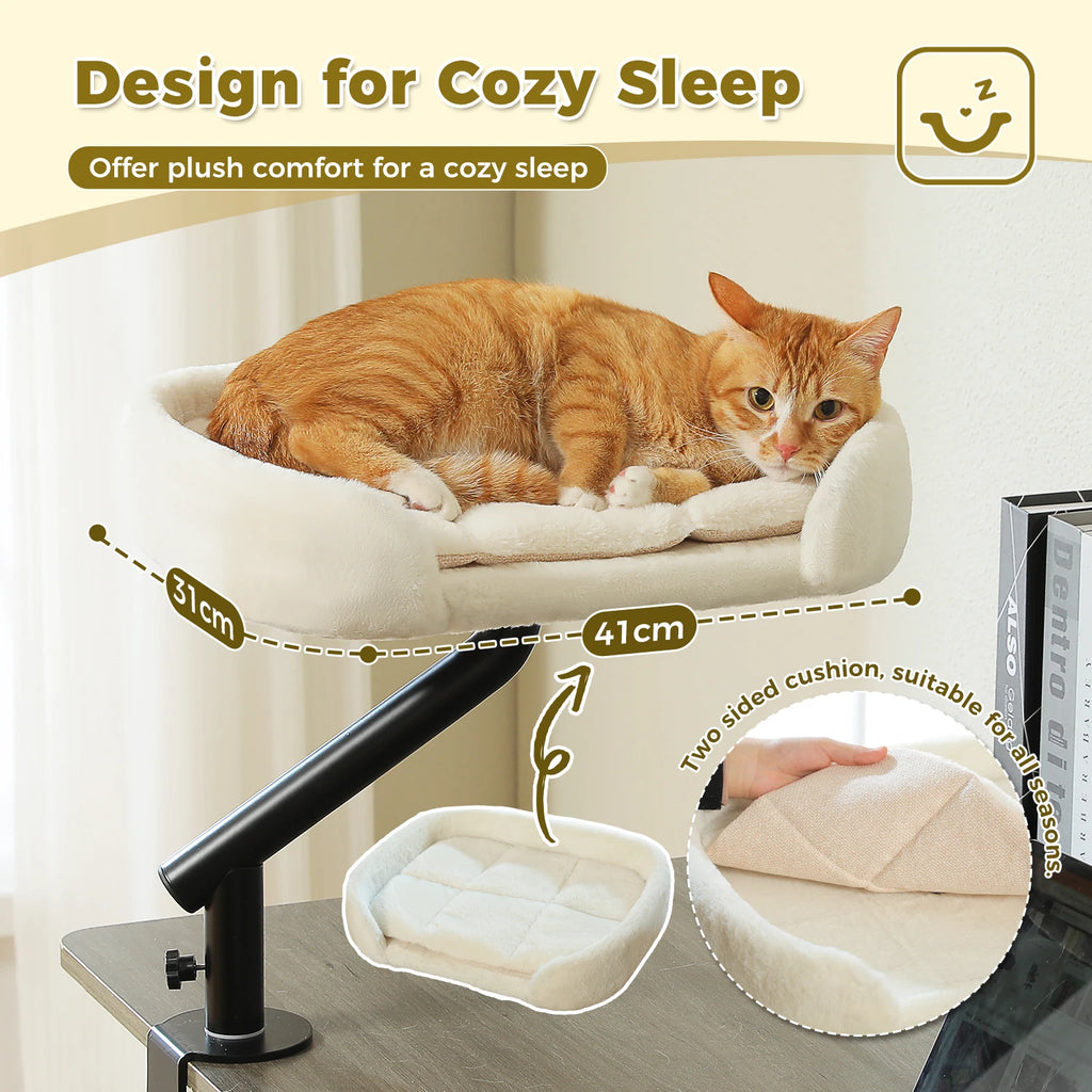 360° Rotatable Cat Bed Desk Stand for Indoor Cats