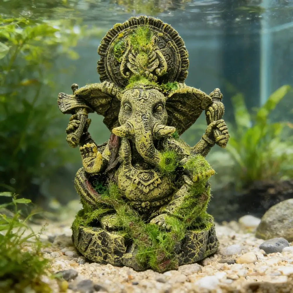 Aquarium Decoration Ancient Buddha Statue & Ganesha Sculpture