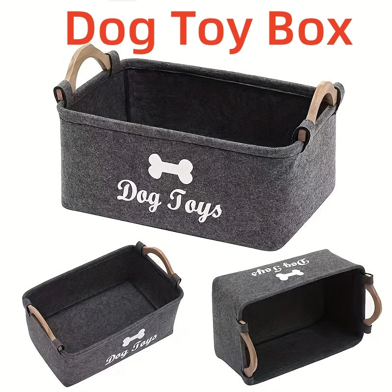 Felt Dog Toy Storage Box