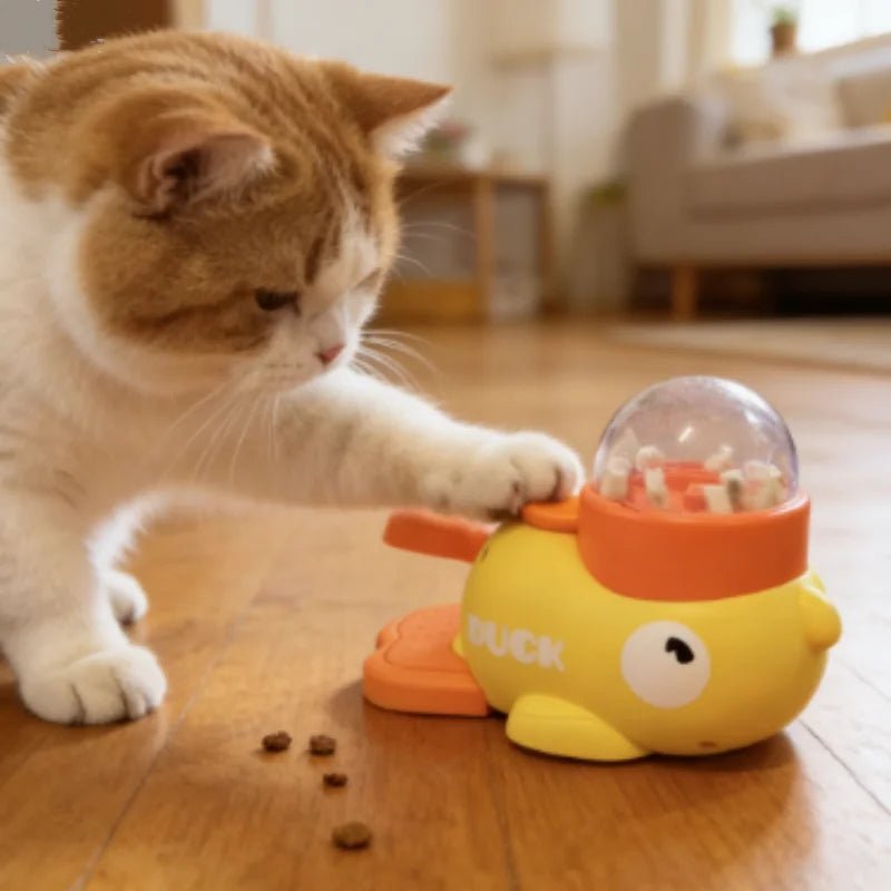 Interactive Automatic Feeder Durable Cute Food Dispenser Training Dog Toy Duck Design Puzzle Slow Feeder Dog Supplies