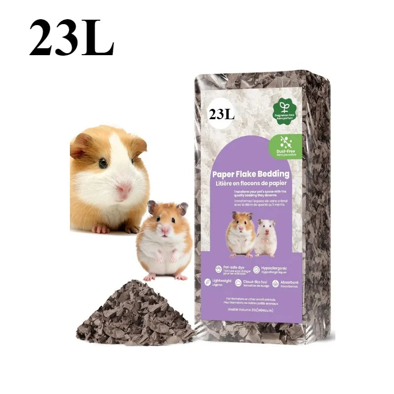 23L/50L Paper Small Pet Bedding, Odor Control, Dust-Free, Moisture Absorbent, Natural Shavings