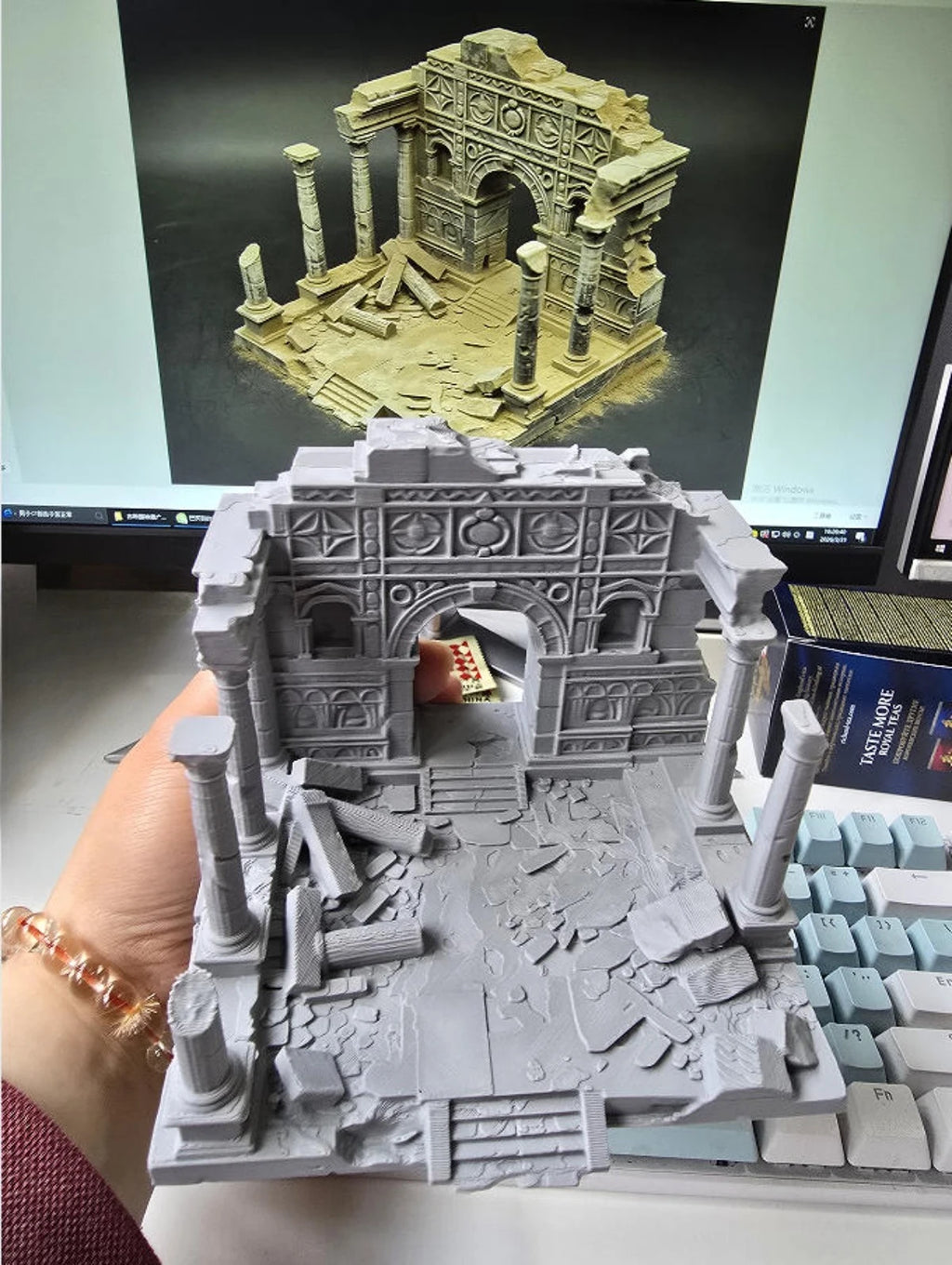 3D Printed Ancient Greek Temple Ruins Aquarium Terrarium Decor