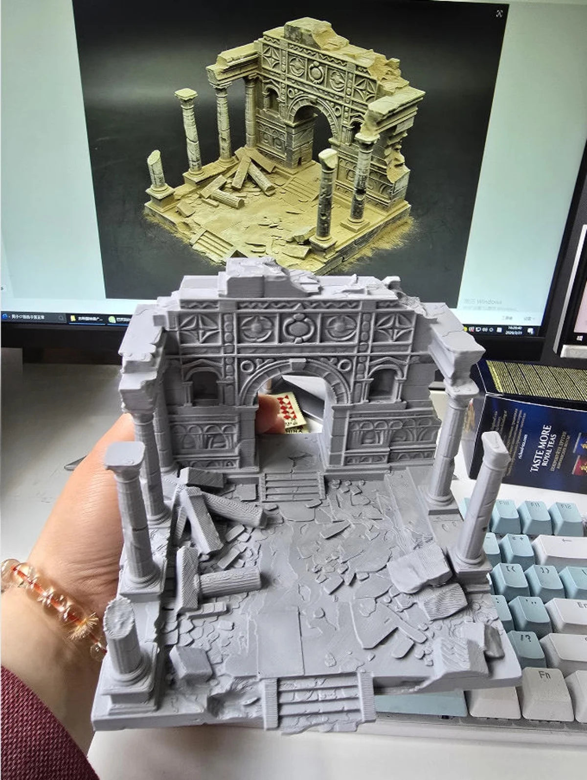 3D Printed Ancient Greek Temple Ruins Aquarium Terrarium Decor