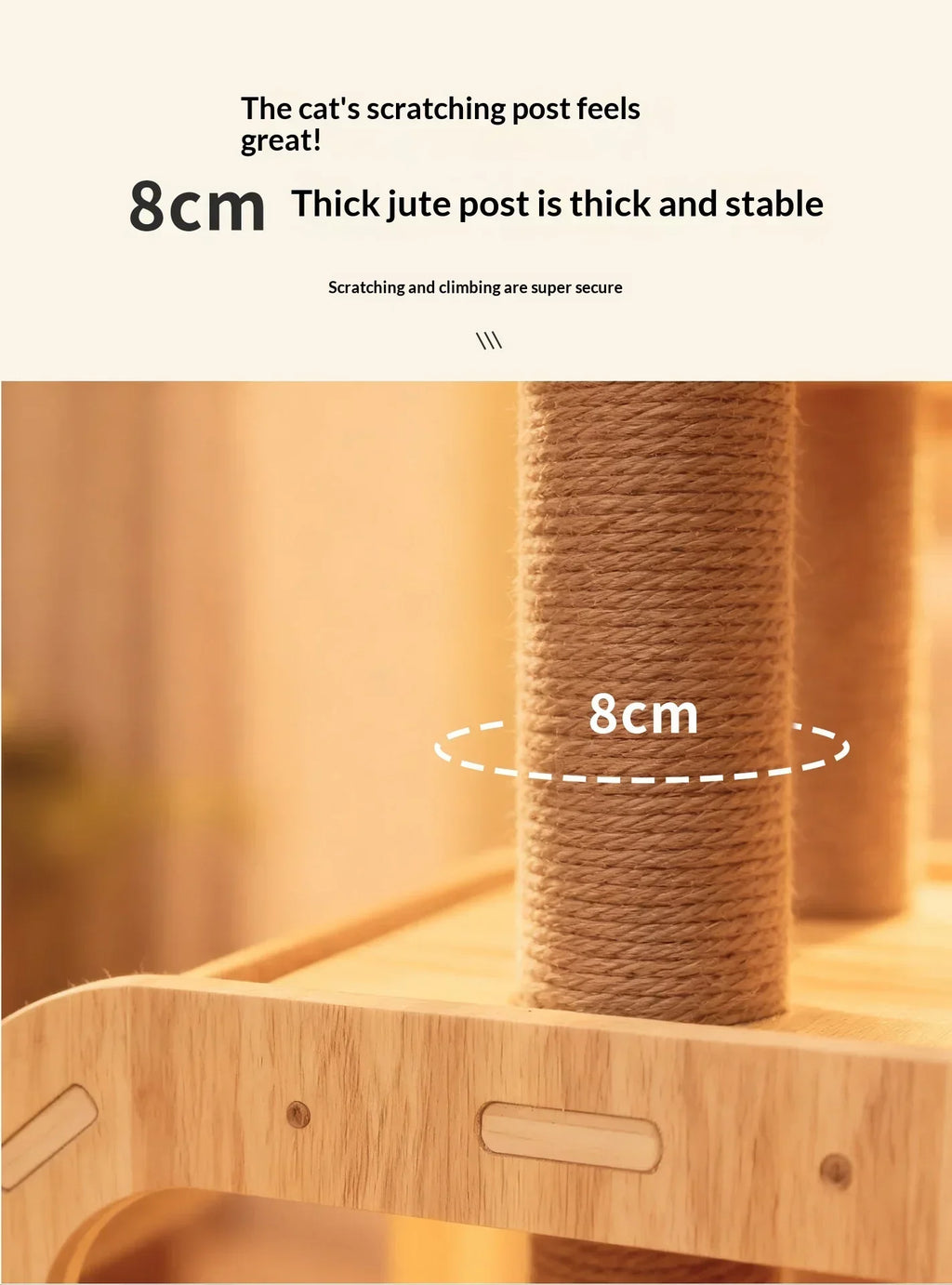 Large Compact Solid Wood Cat Tree