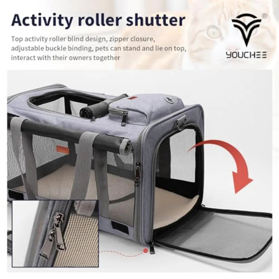 19x10.5x11.5 Inches Soft Sided Collapsible Pet Carrier for Cats and Dogs Up to 20 Ibs