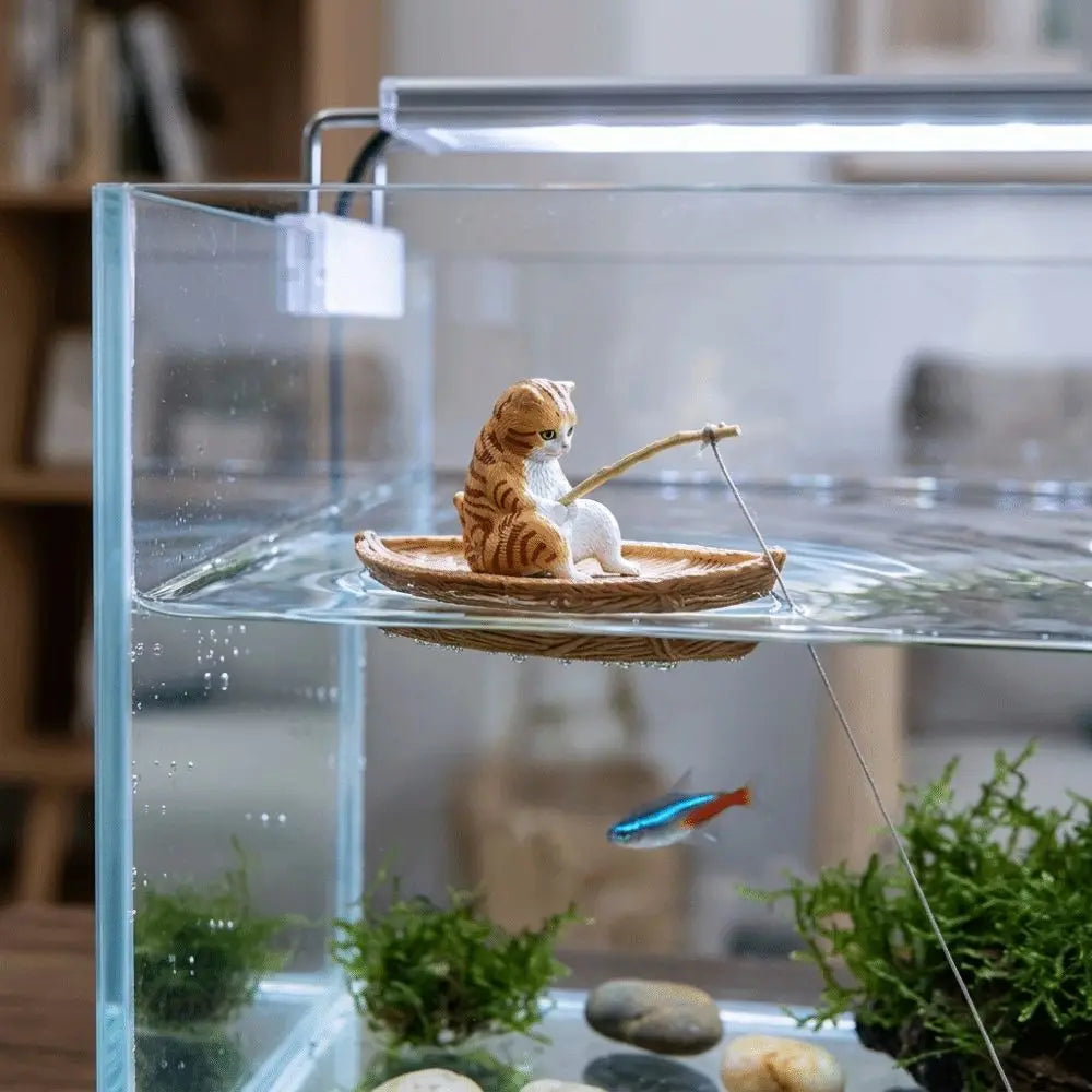 Resin Cat Shape Fishing Boat