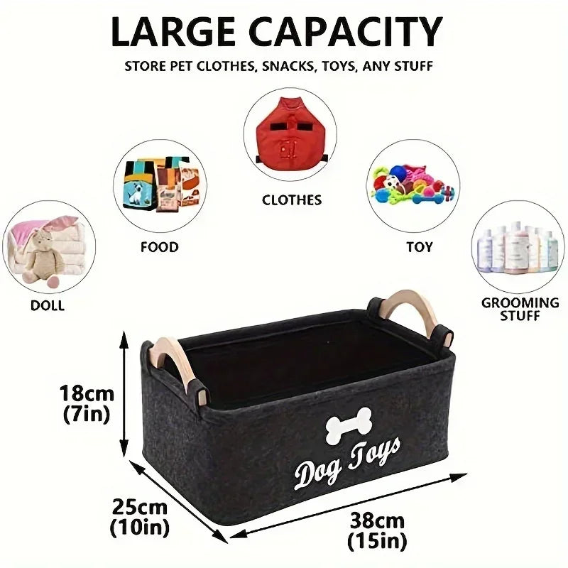 Felt Dog Toy Storage Box