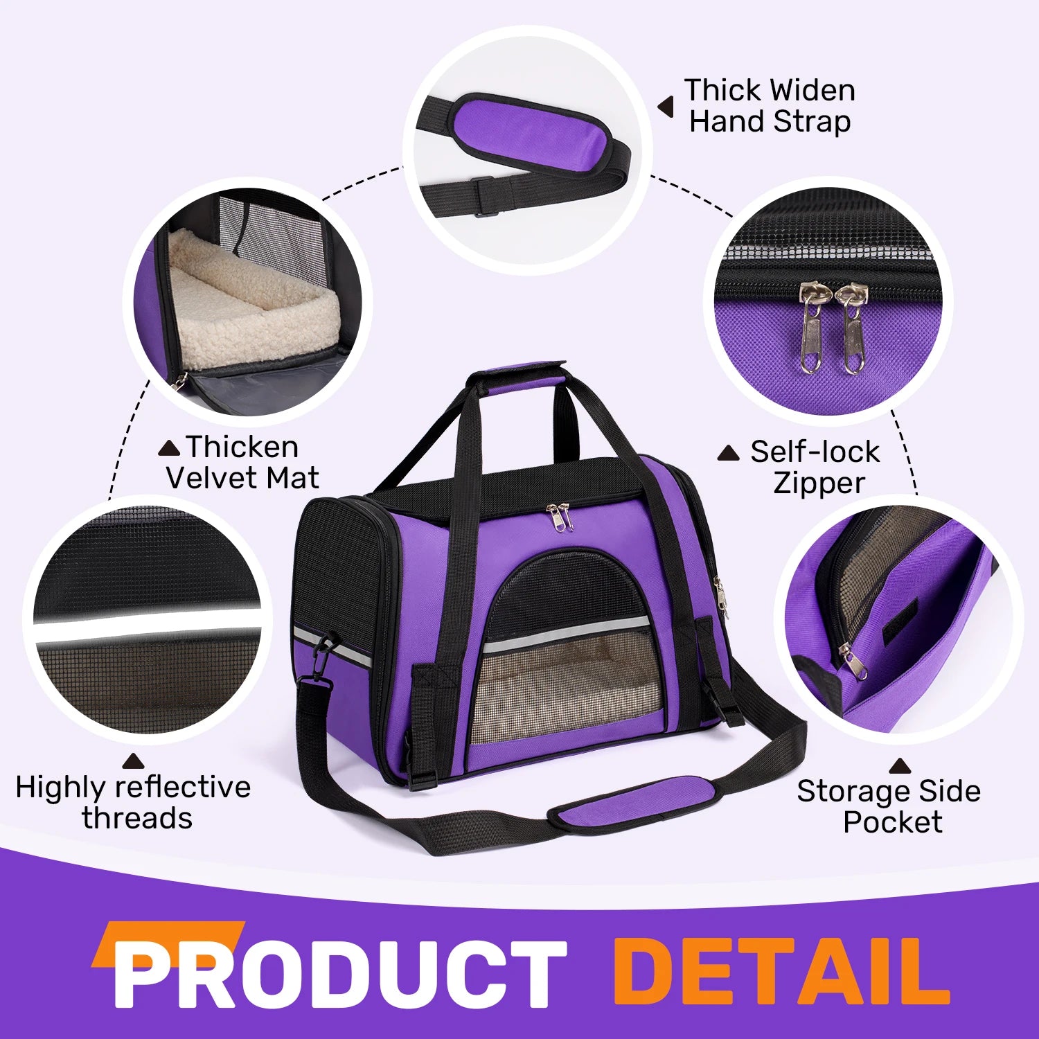 Dog/Cat Carrier for Small, Medium Pet Up to 15Lbs