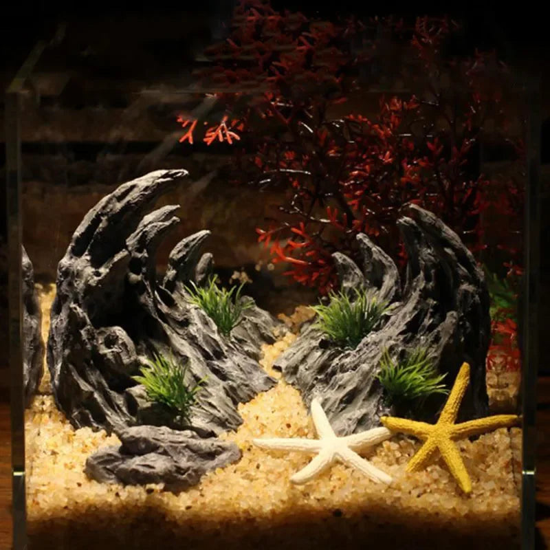 Simulated Canyon Aquarium Decoration Fish Tank, 2pcs