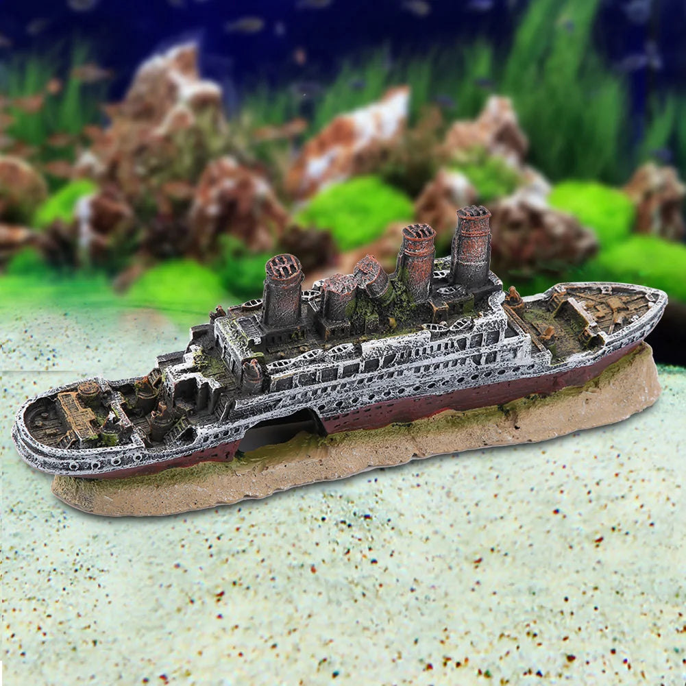Wrecked Titanic Aquarium Decoration