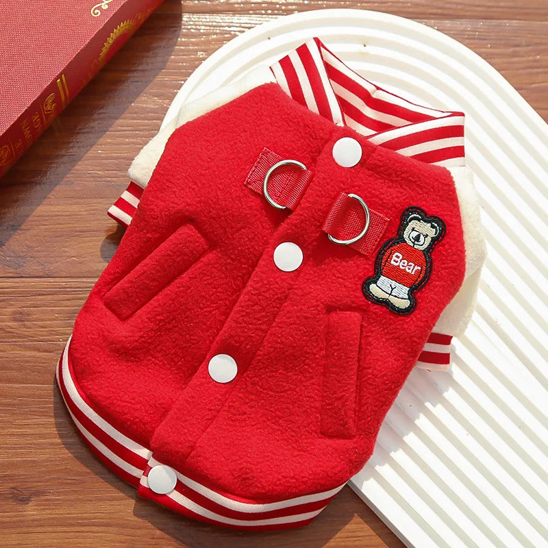 Puppy Coat With D Ring Outdoor Jacket for Small Medium Dog Button Fleece Clothing for Roppa Perro Sport Suit for Cat Wholesale