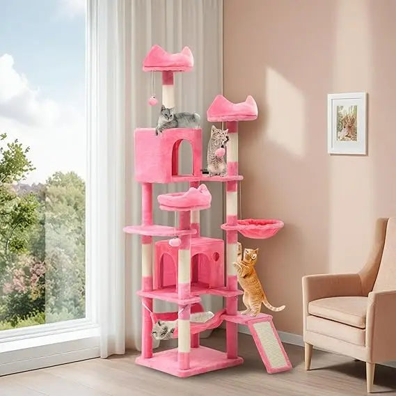 75-Inch Tall Indoor Multi-Level Cat Tree