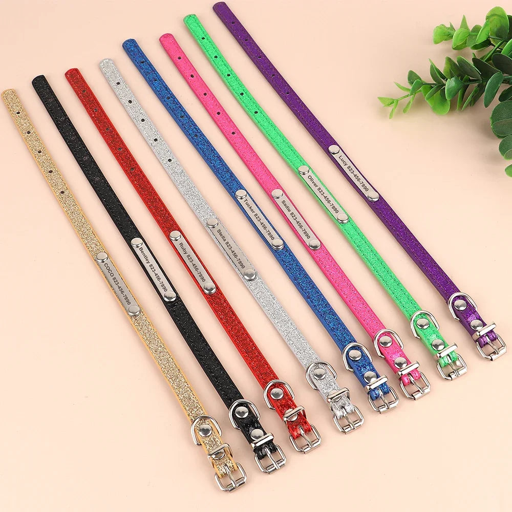 Custom Pet Collar With Engraved ID Nameplate