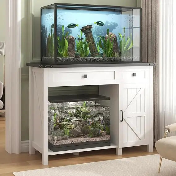 40 Gallon Aquarium Stand With Charging Station, Drawer and Cabinet