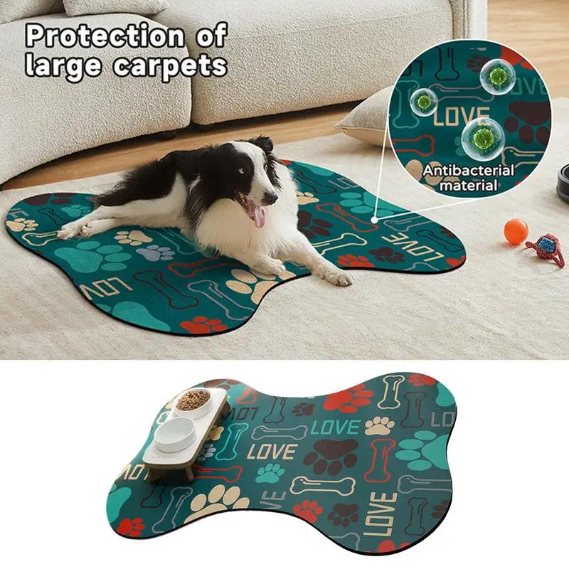 Absorbent Pet Feeding Mat Non-Slip Mat  Quick-Dry Water Dispenser Mat