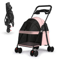 Foldable Pet Stroller Cat Small Dog Cart, Lightweight Folding Pet Stroller