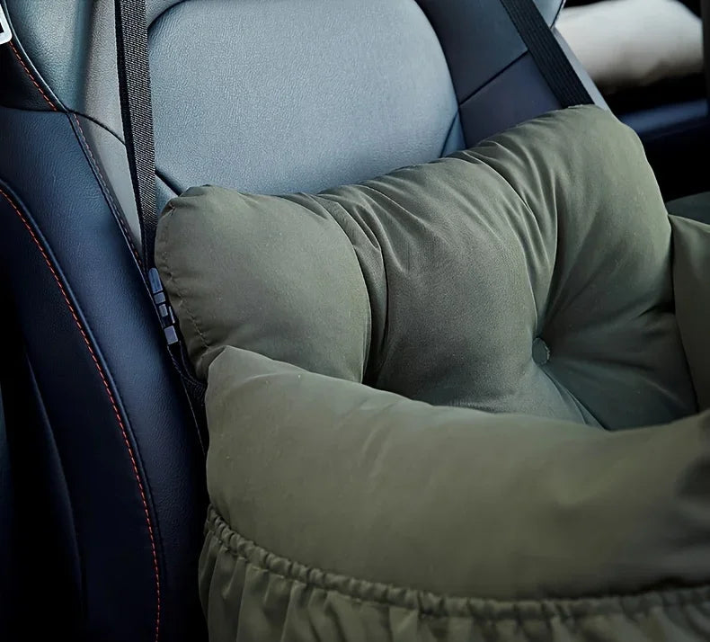 Non-Slip Pet Car Seat with Safety Belt, Washable Travel Carrier with Secure Straps for Safe Car