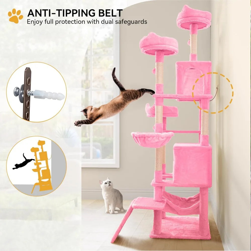 75-Inch Tall Indoor Multi-Level Cat Tree