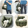 New Dog Car Seat with Safety Belt -  Washable Travel Carrier with Secure Straps for Safe Car