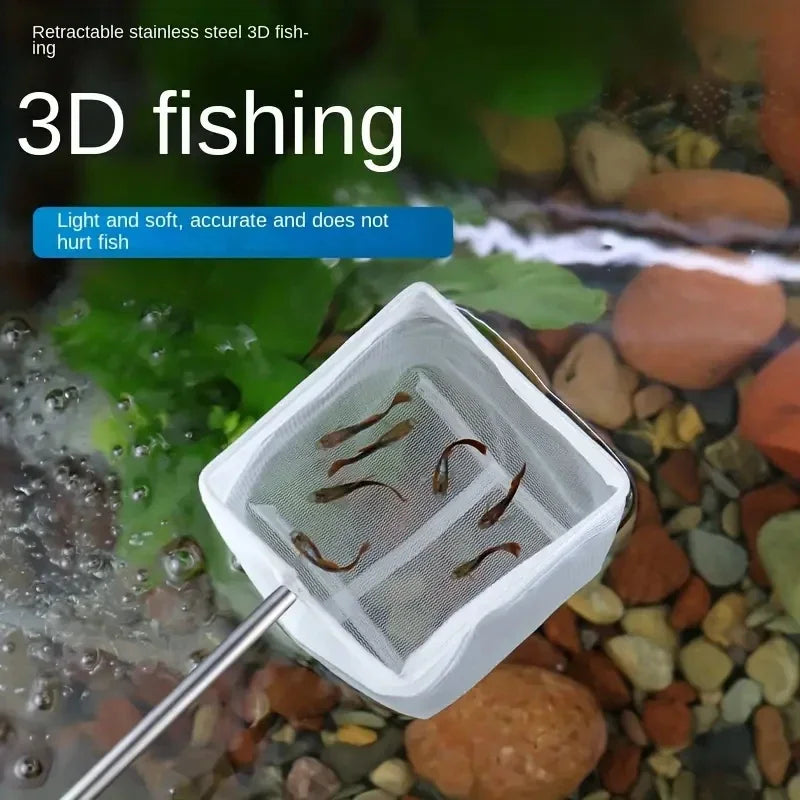 Stainless Steel Handle Square Round Aquarium Net