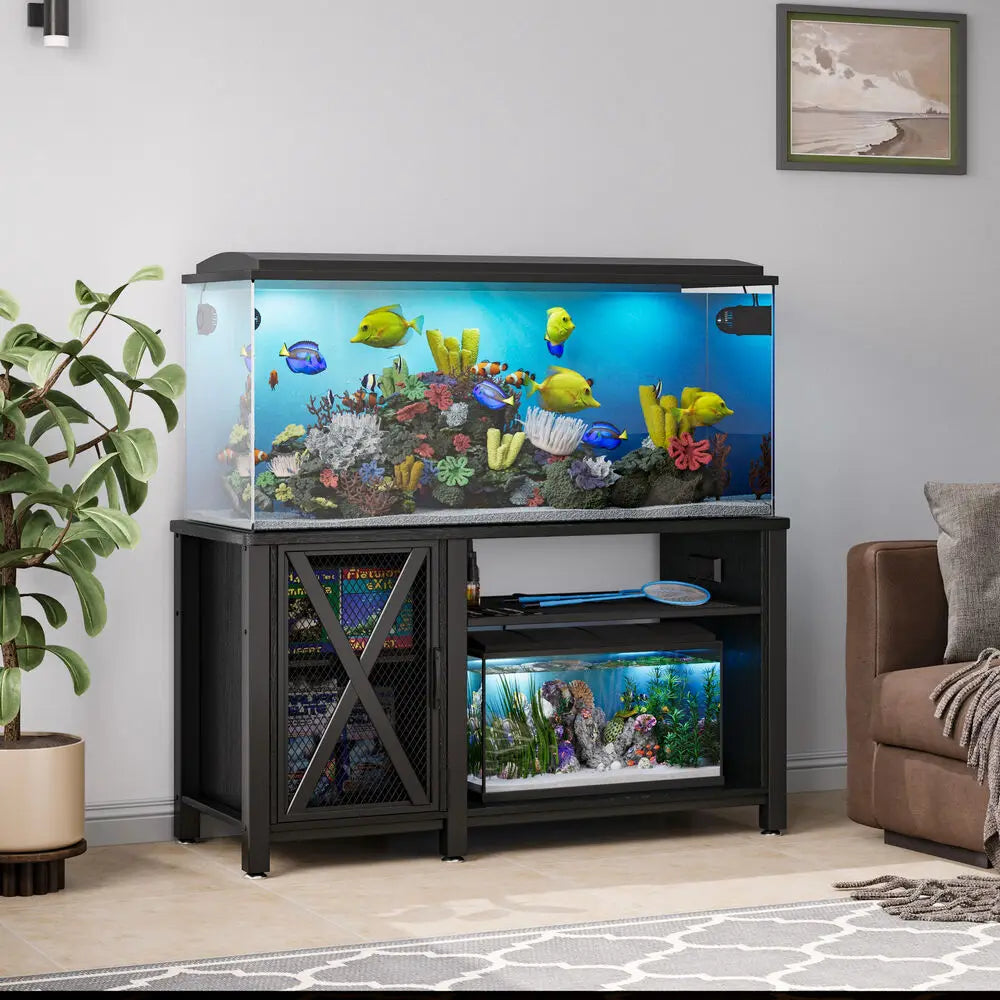 55-75 Gallon Heavy Duty Aquarium Stand w/Power Outlets