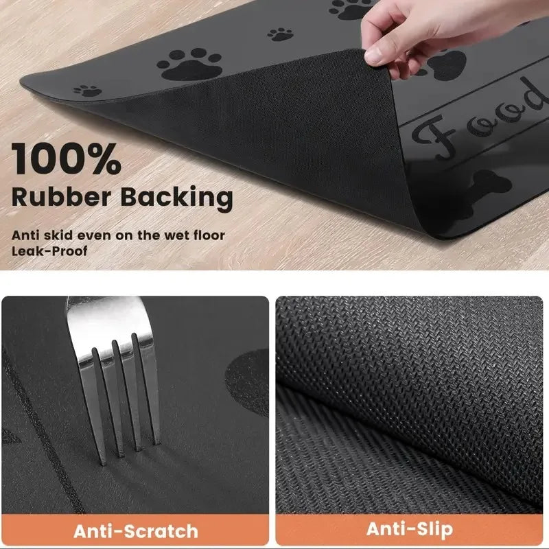 Quick-Dry Pet Feeding Mat with Non-Slip Waterproof Backing
