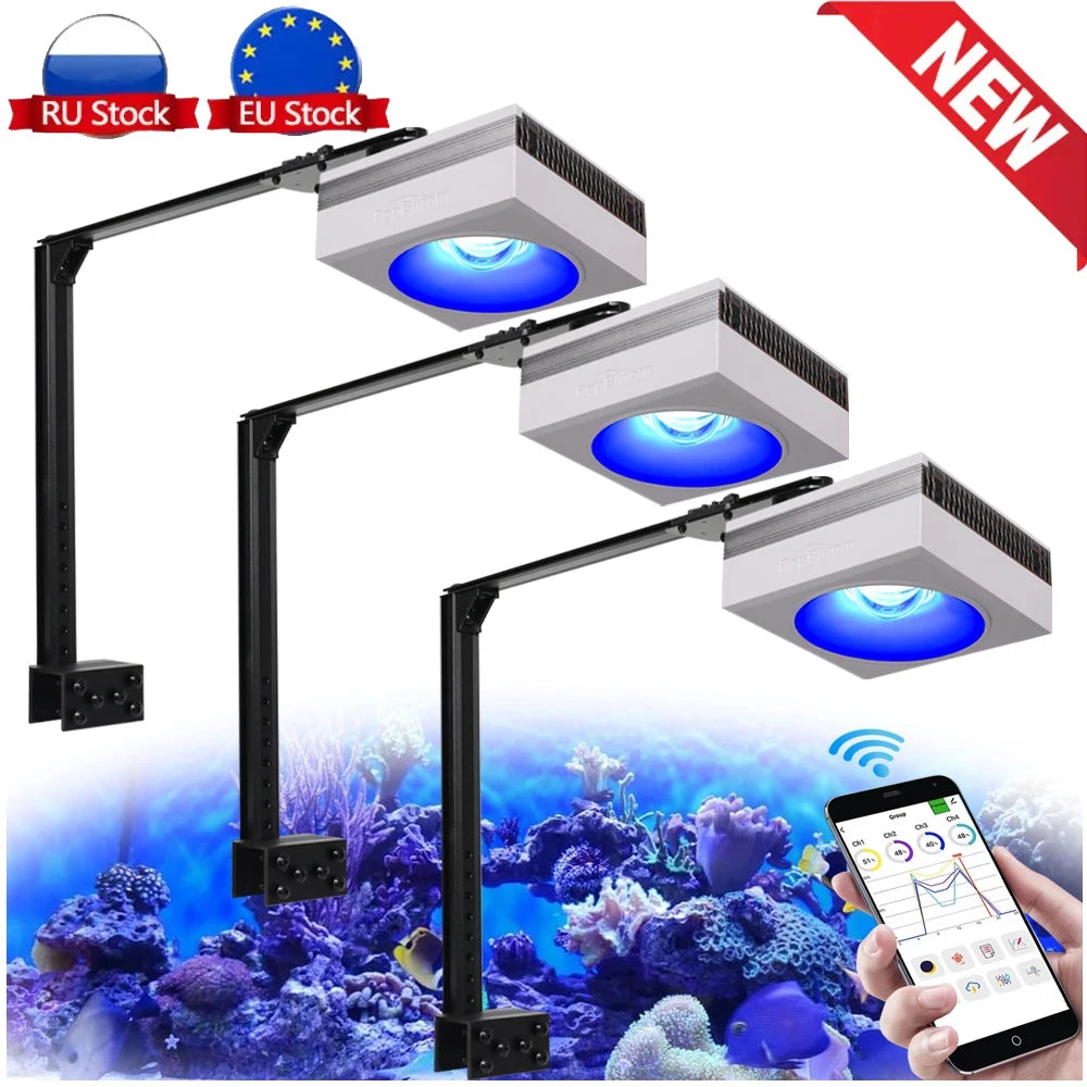 RL90 WiFi Aquarium LED Lighting 100W, Coral Reef Grow Aquarium Light for Saltwater SPS/LPS Marine Fish Tank