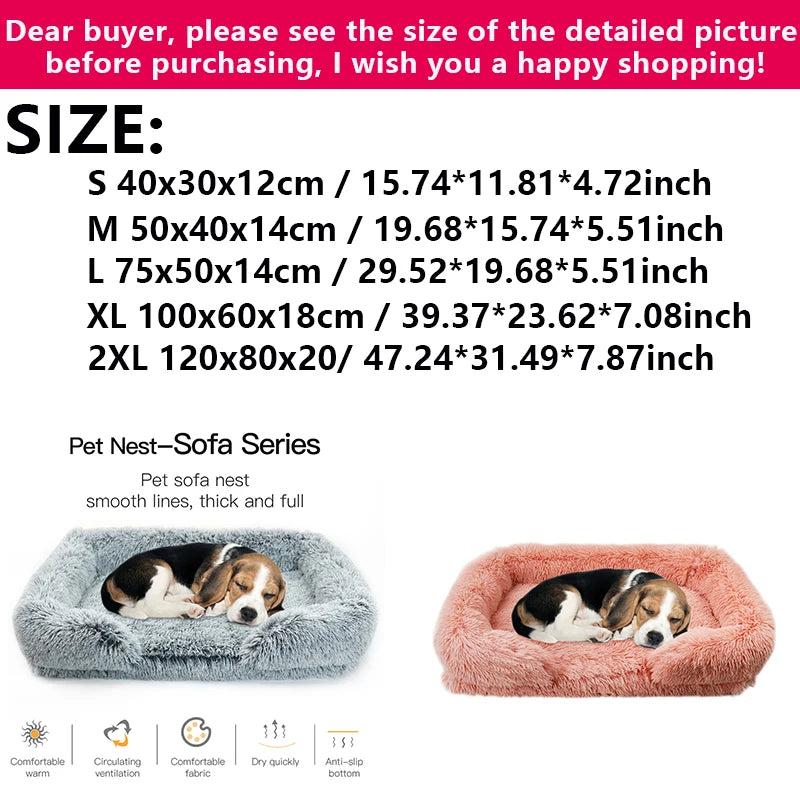 Thick orthopedic dog bed for large dogs - egg sponge, easy to remove and wash, plush cover, durable