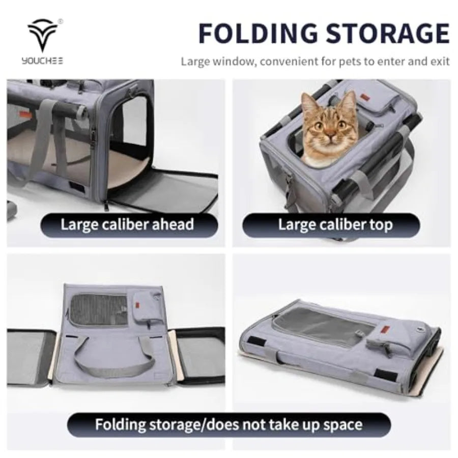 19x10.5x11.5 Inches Soft Sided Collapsible Pet Carrier for Cats and Dogs Up to 20 Ibs
