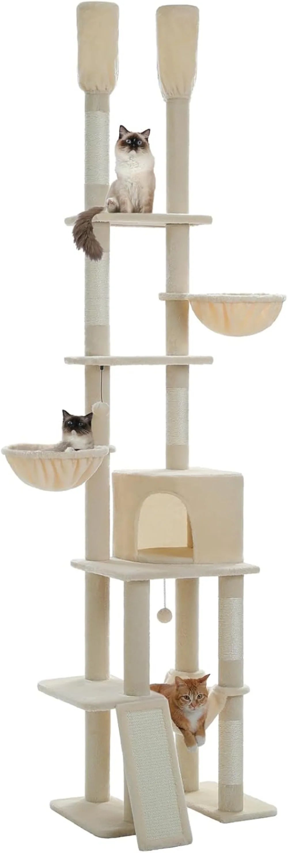 Tall, Adjustable,  7-Tier Cat Tower Tree Height (85-112 Inches)