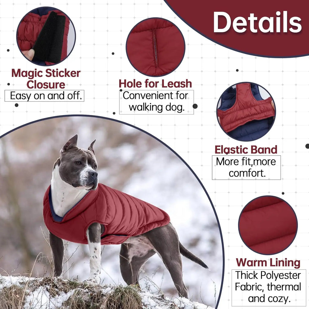 Outdoor Cold Proof  Dog Jacket with Fleece Cotton Lining