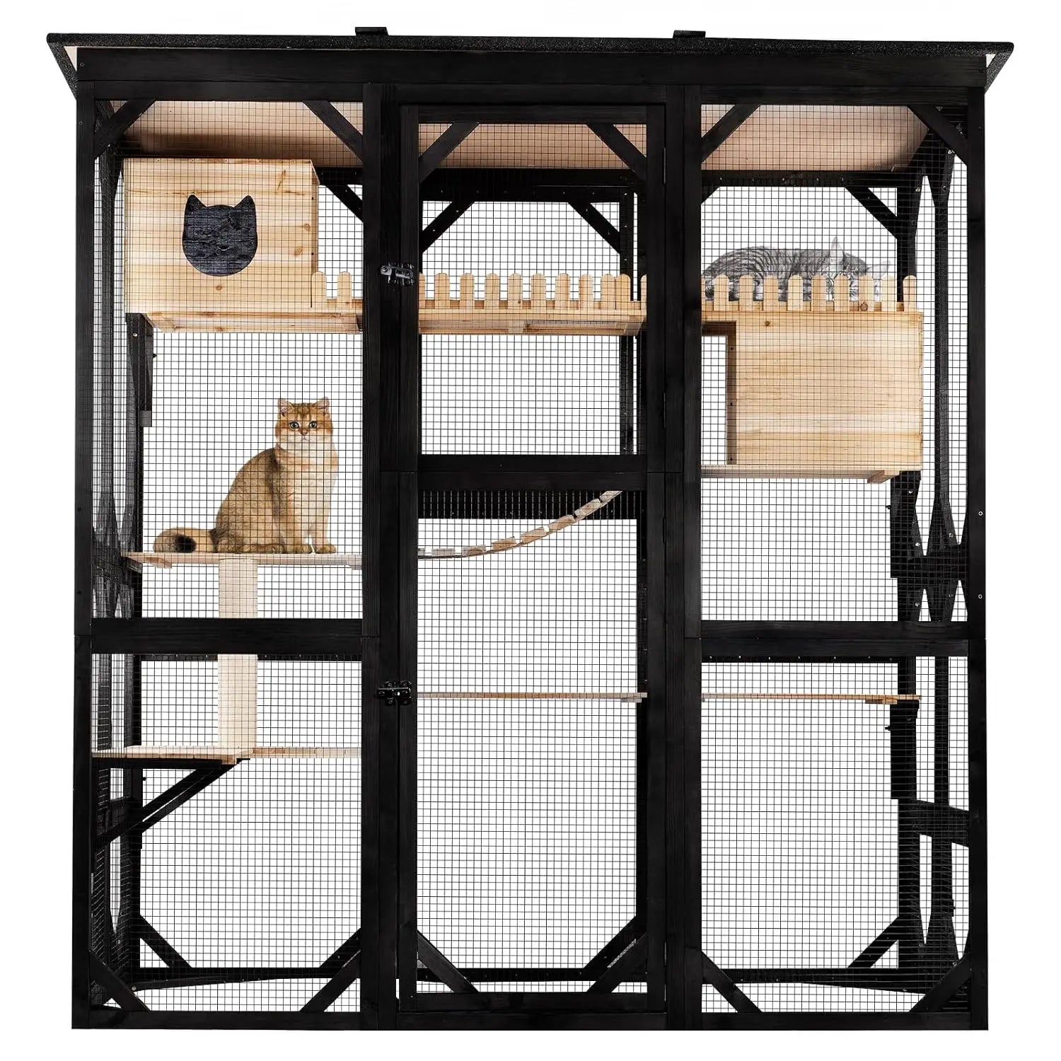 71.1" L Large Cat Catio Outdoor Enclosure With Window Access
