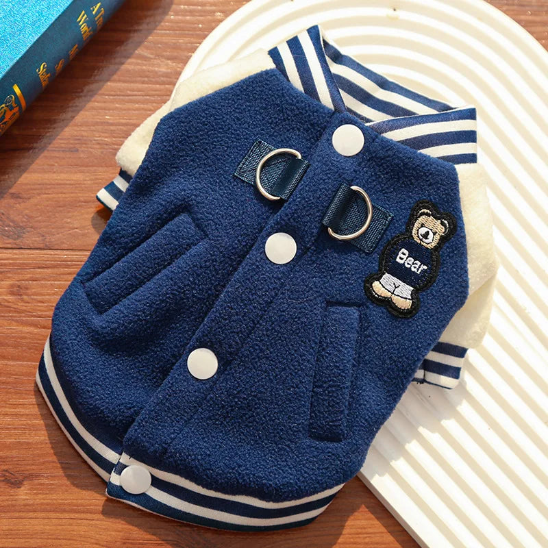 Puppy Coat With D Ring Outdoor Jacket for Small Medium Dog Button Fleece Clothing for Roppa Perro Sport Suit for Cat Wholesale