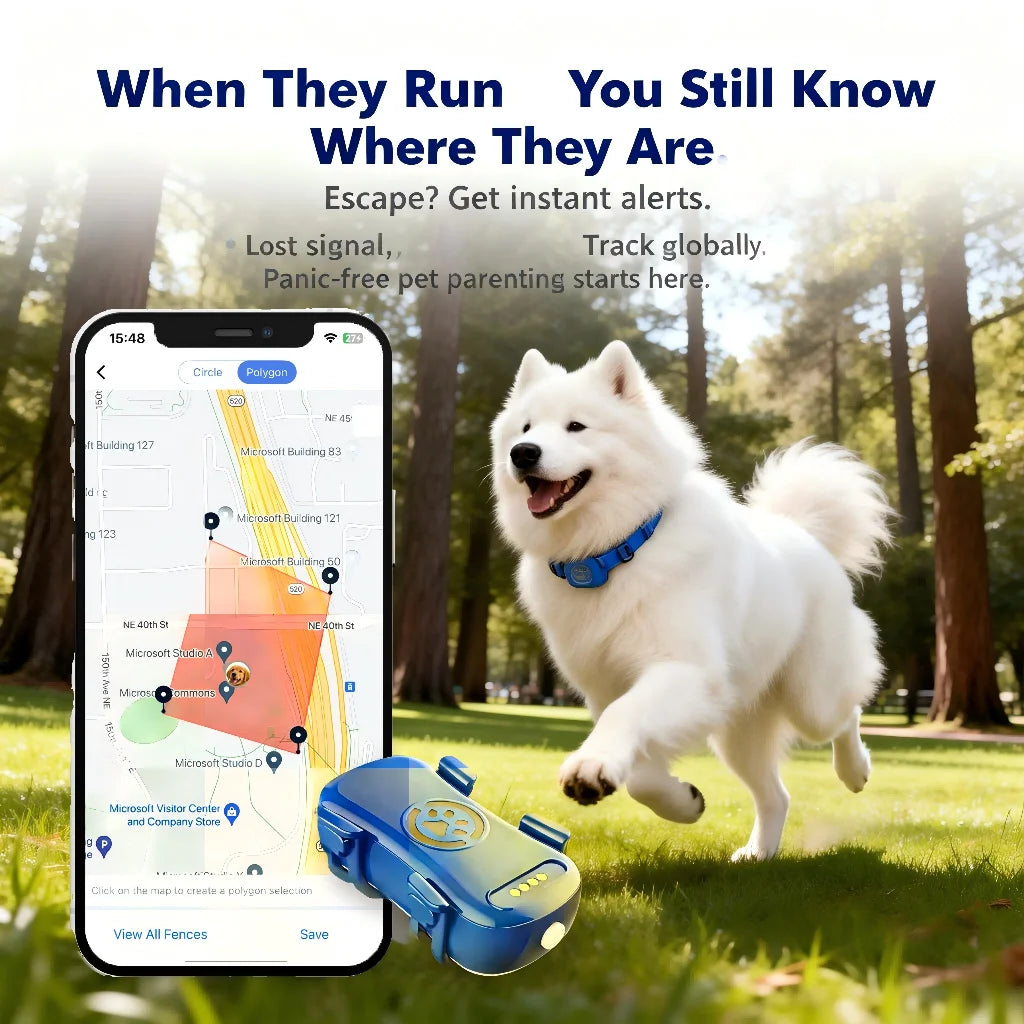 GPS Pet Tracker for Dogs, Cats. Real Time Tracking