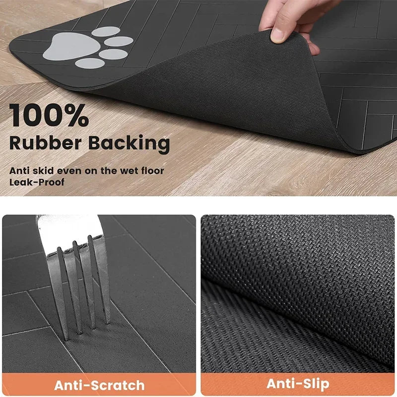 Quick Dry Pet Feeding Placemat With Non-Slip Waterproof Backing