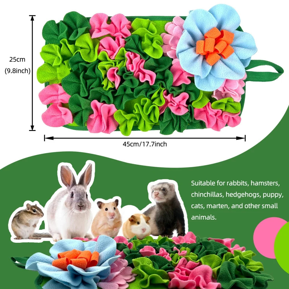 Small Animal Feeding Mat in Cute Floral Design