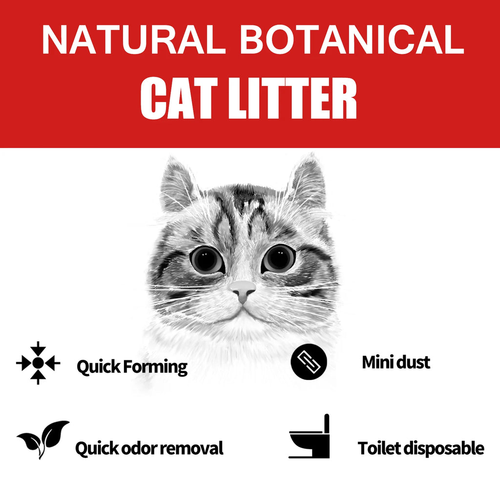 33lbs Tofu Cat Litter, Natural Botanical, Dust-Free, Flushable, Quick Clumping, Odor Control