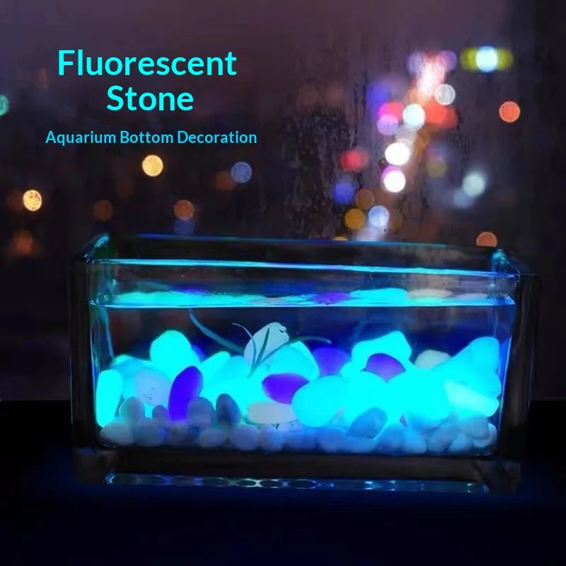 100Pcs Glow in The Dark Garden Pebbles for Fish Tank Aquarium
