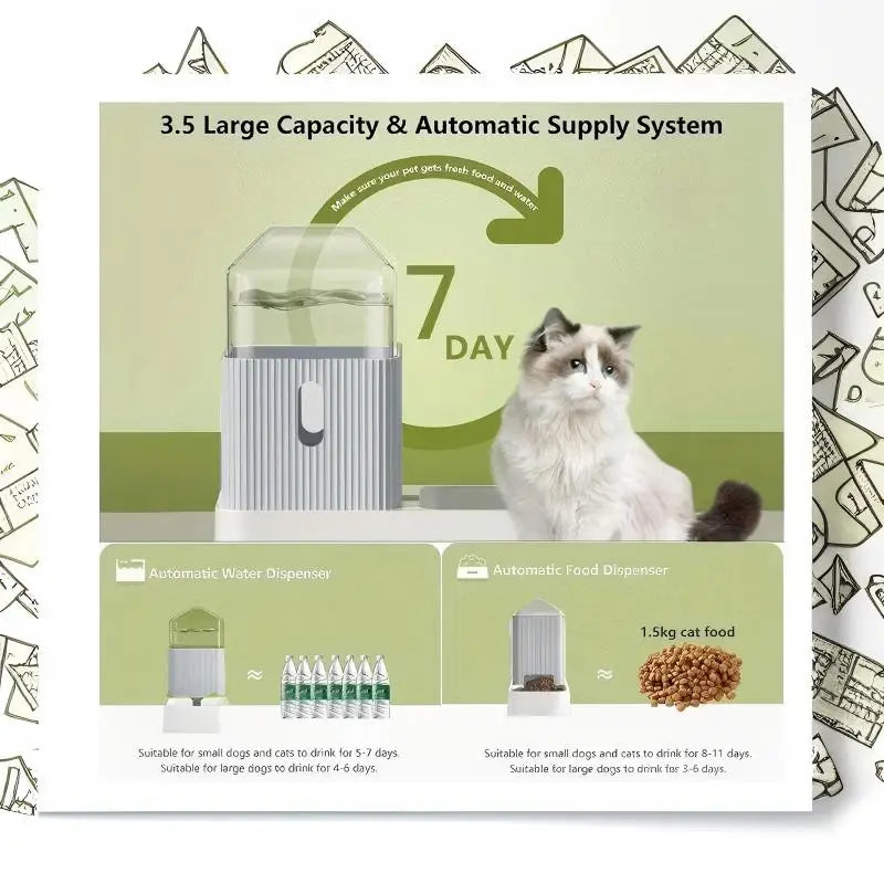 3.5L Large Capacity Automatic Feeder And Water Dispenser