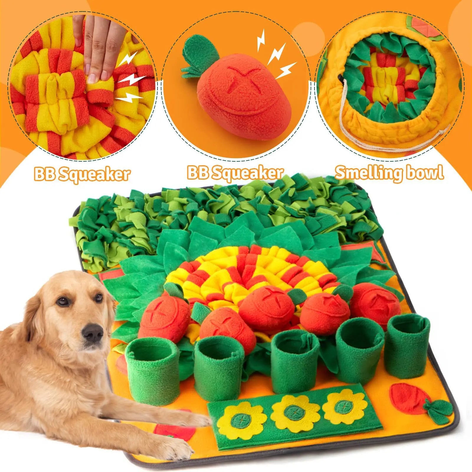 70x50cm Pulling Carrots Style Dog Exercise Snuffle Mat