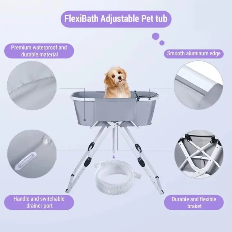 Elevated Foldable Dog Bath Tubs