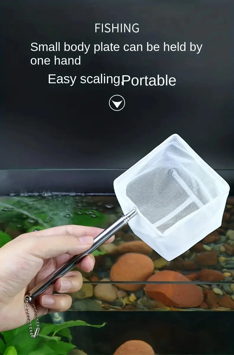 Stainless Steel Handle Square Round Aquarium Net