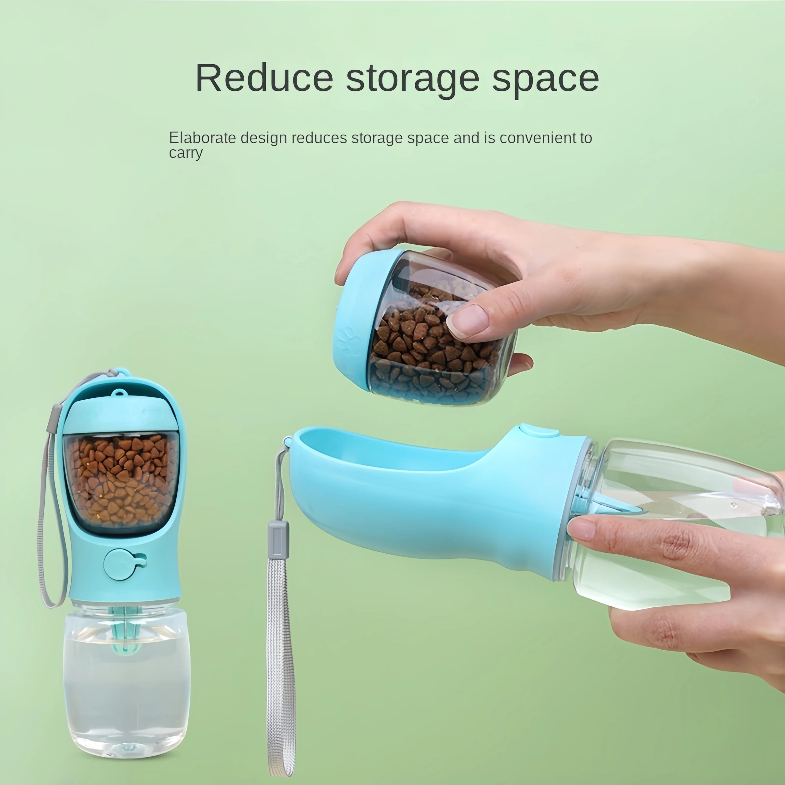Portable Dog/Cat Water Bottle with Storage for Food