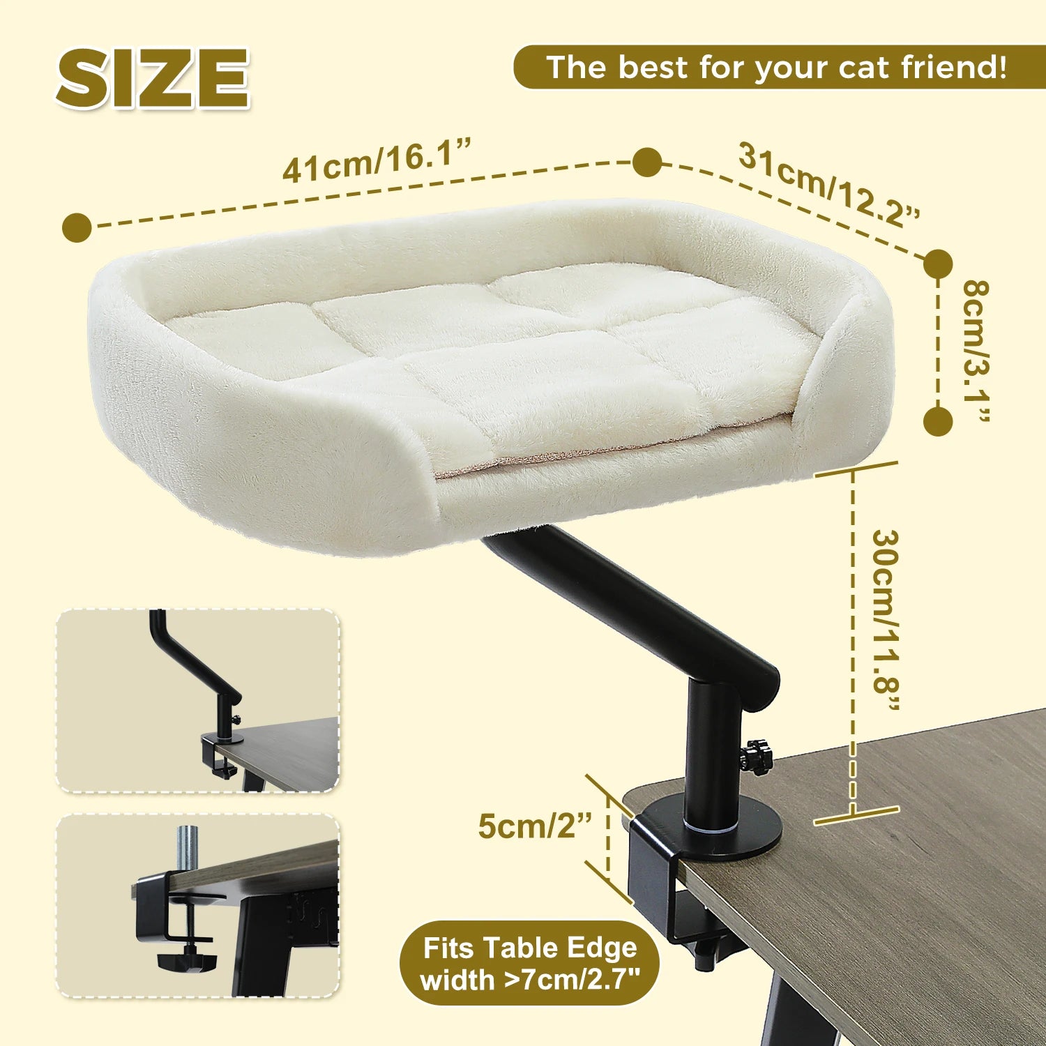 360° Rotatable Cat Bed Desk Stand for Indoor Cats